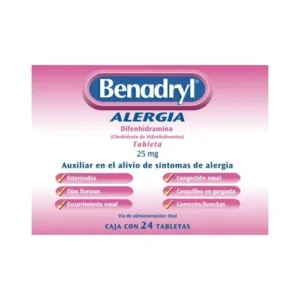 Benadryl Tabletas 24 pzas (Difenhidramina)