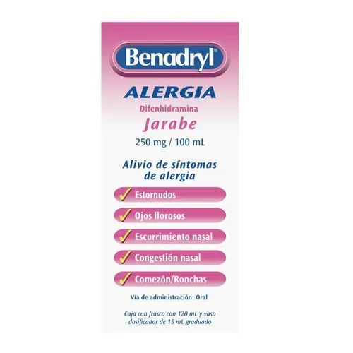 Benadryl Jarabe 120 ml (Difenhidramina)