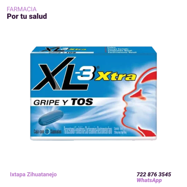 XL-3 Xtra gripa y tos 12 tabletas – farmaciaportusalud