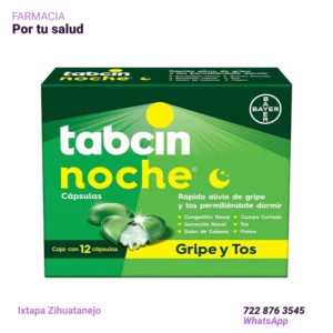 Tabcin Noche cápsulas | Alivio nocturno para la gripe y el resfriado