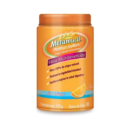 Metamucil soluble sabor naranja 74 g