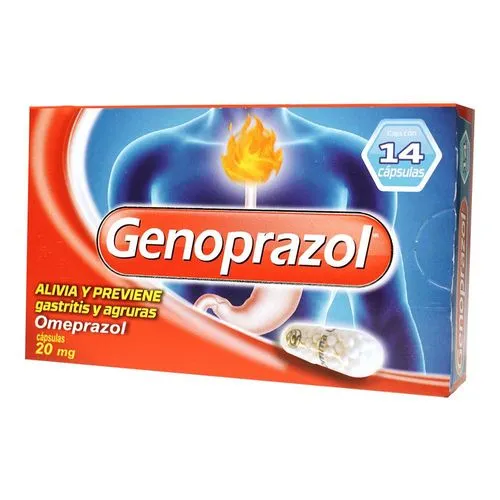 Genoprazol 20 mg con 14 cápsulas (omeprazol)