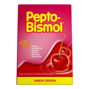 Pepto-Bismol 24 tabletas masticables sabor cereza