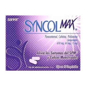 Syncol-Max 650 mg con 12 comprimidos (paracetamol + cafeína + pirilamina)