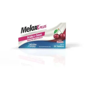Melox Plus sabor cereza con 50 tabletas masticables