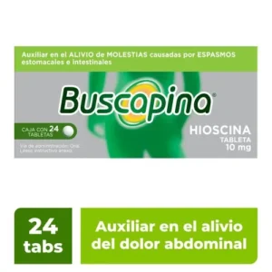 Buscapina 10 mg con 24 tabletas (hioscina)