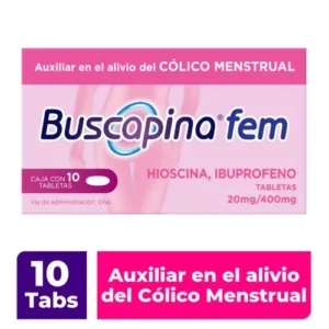 Buscapina Fem con 10 tabletas (hioscina + ibuprofeno)