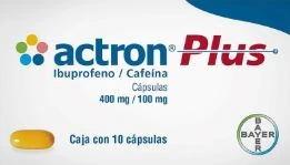 Actron plus con 10 tabletas (ibuprofeno y cafeína)